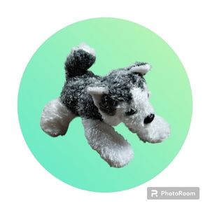 Aurora World Husky Gray & White Blue Eyes Dog Plush Stuffed Animal Toy 6"